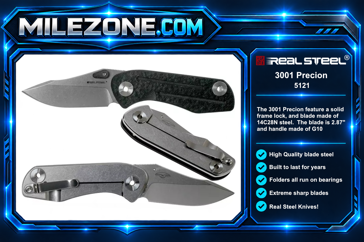 Real Steel Knives 3001 Precion - Black 5121