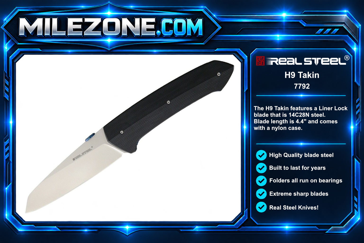 Real Steel Knives H9 Takin G10 Black 7792
